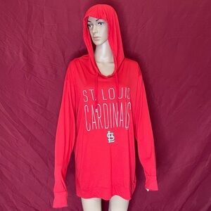 MLB Genuine Merchandise St. Louis Cardinals Red Hooded Long Sleeve T-Shirt XL
